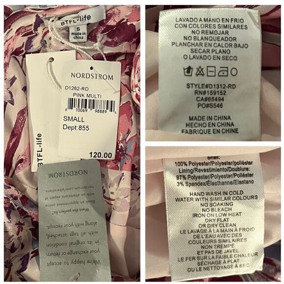 BTFL life Shirred Floral Print One-Shoulder Satin Mini Dress Pink Multi Junior S - Picture 9 of 10